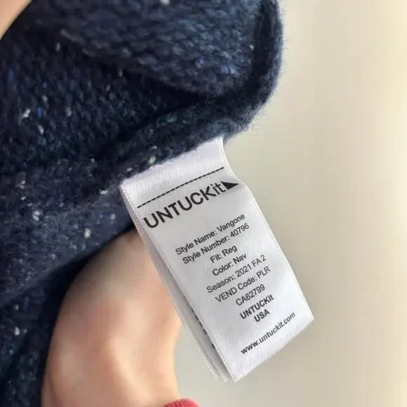 Untuckit Vangone Wool Blend Sweater Mens XL 1/4 Button Lambs Wool Blend - Picture 9 of 10